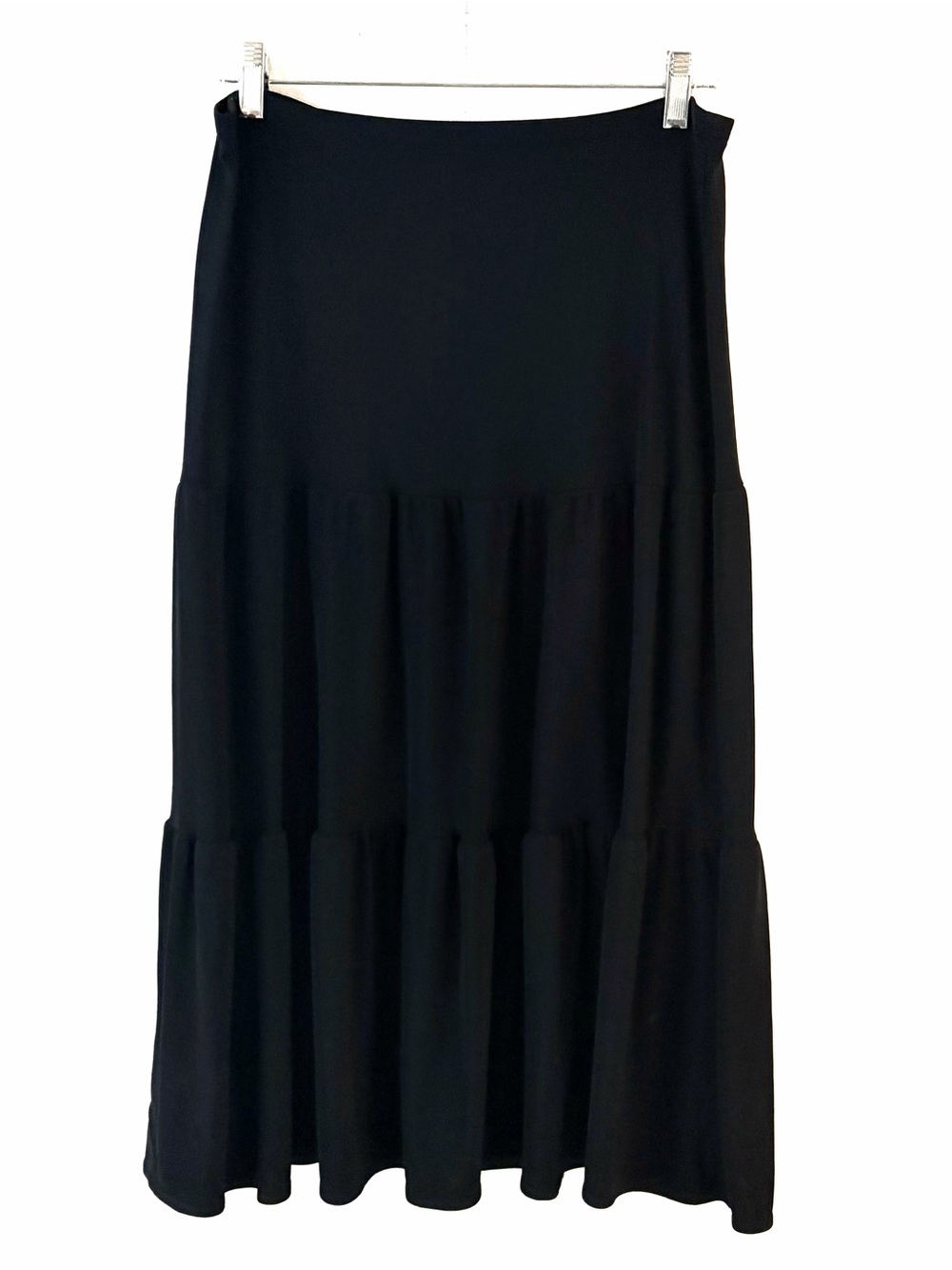 Briggs New York Black Tiered Maxi Skirt